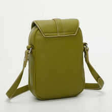 Carica l'immagine nel visualizzatore di Gallery, Borsa a tracolla porta cellulare con patta - Verde olio | Mimì-Muà Firenze
