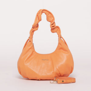 Borsa hobo mano con arriccio - Arancio | Mimì-Muà Firenze
