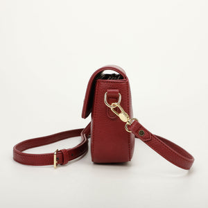 Borsa baguette con dettaglio cuciture - Bordeaux | Mimì-Muà Firenze
