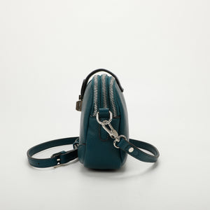 Borsa a tracolla 3 zip con chiusura a clip - Petrolio | Mimì-Muà Firenze