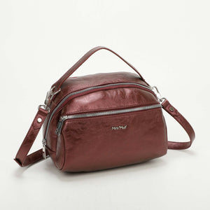 Borsa a tracolla effetto laminato - Bordeaux | Mimì-Muà Firenze