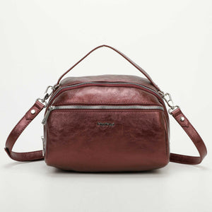 Borsa a tracolla effetto laminato - Bordeaux | Mimì-Muà Firenze
