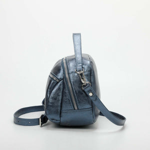 Borsa a tracolla effetto laminato - Blu | Mimì-Muà Firenze