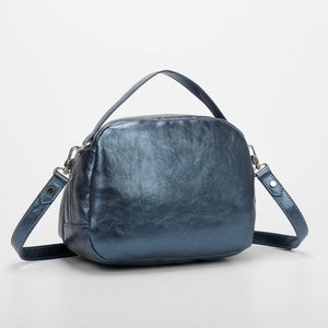 Borsa a tracolla effetto laminato - Blu | Mimì-Muà Firenze