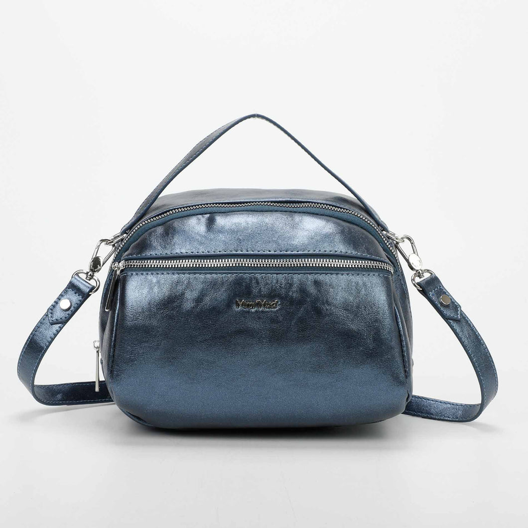 Borsa a tracolla effetto laminato - Blu | Mimì-Muà Firenze