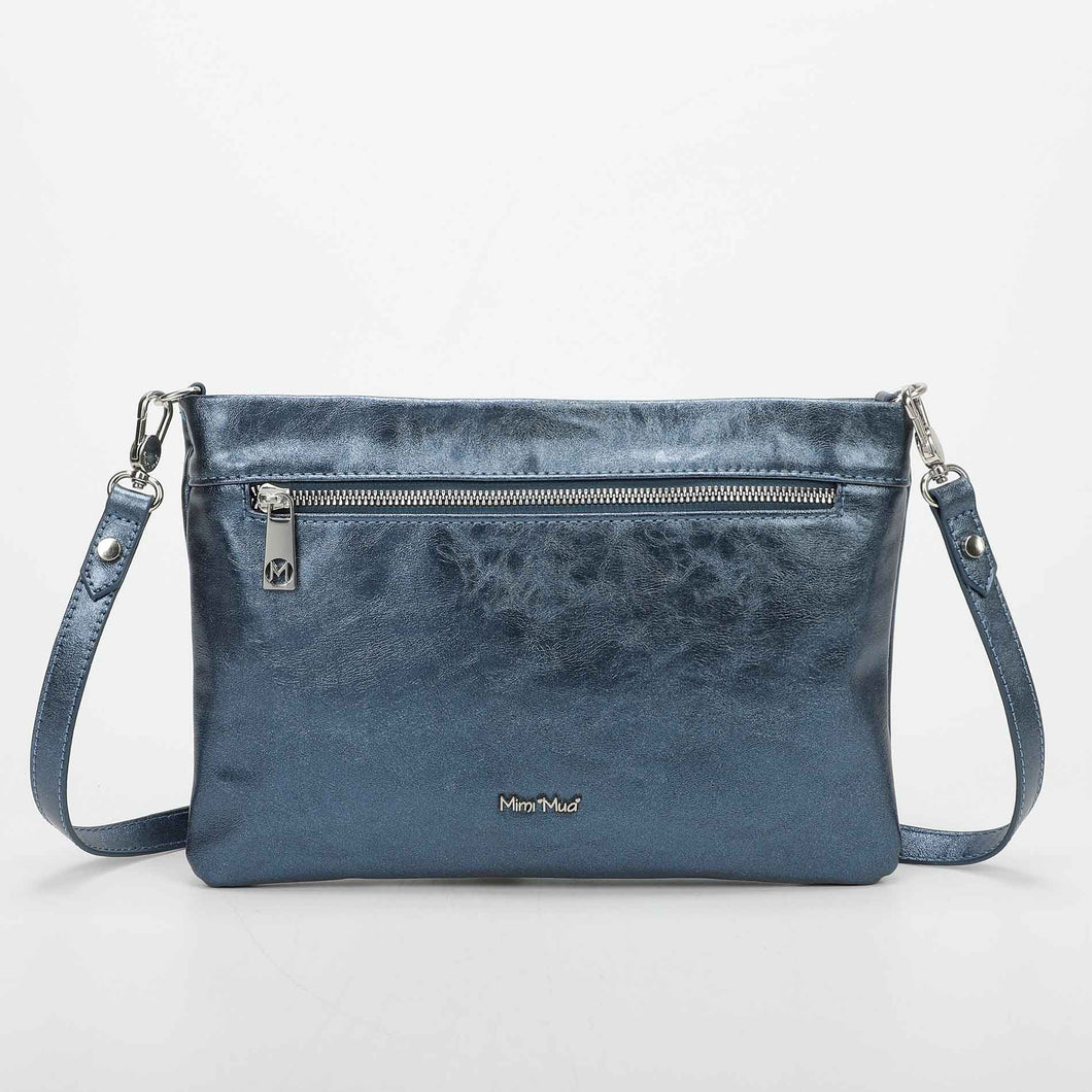 Borsa a busta effetto laminato - Blu | Mimì-Muà Firenze