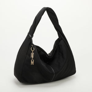 Borsa hobo a spalla in nylon morbida - Nero | Mimì-Muà Firenze