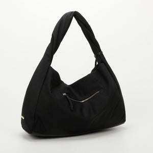 Borsa hobo a spalla in nylon morbida - Nero | Mimì-Muà Firenze