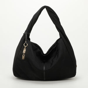Borsa hobo a spalla in nylon morbida - Nero | Mimì-Muà Firenze