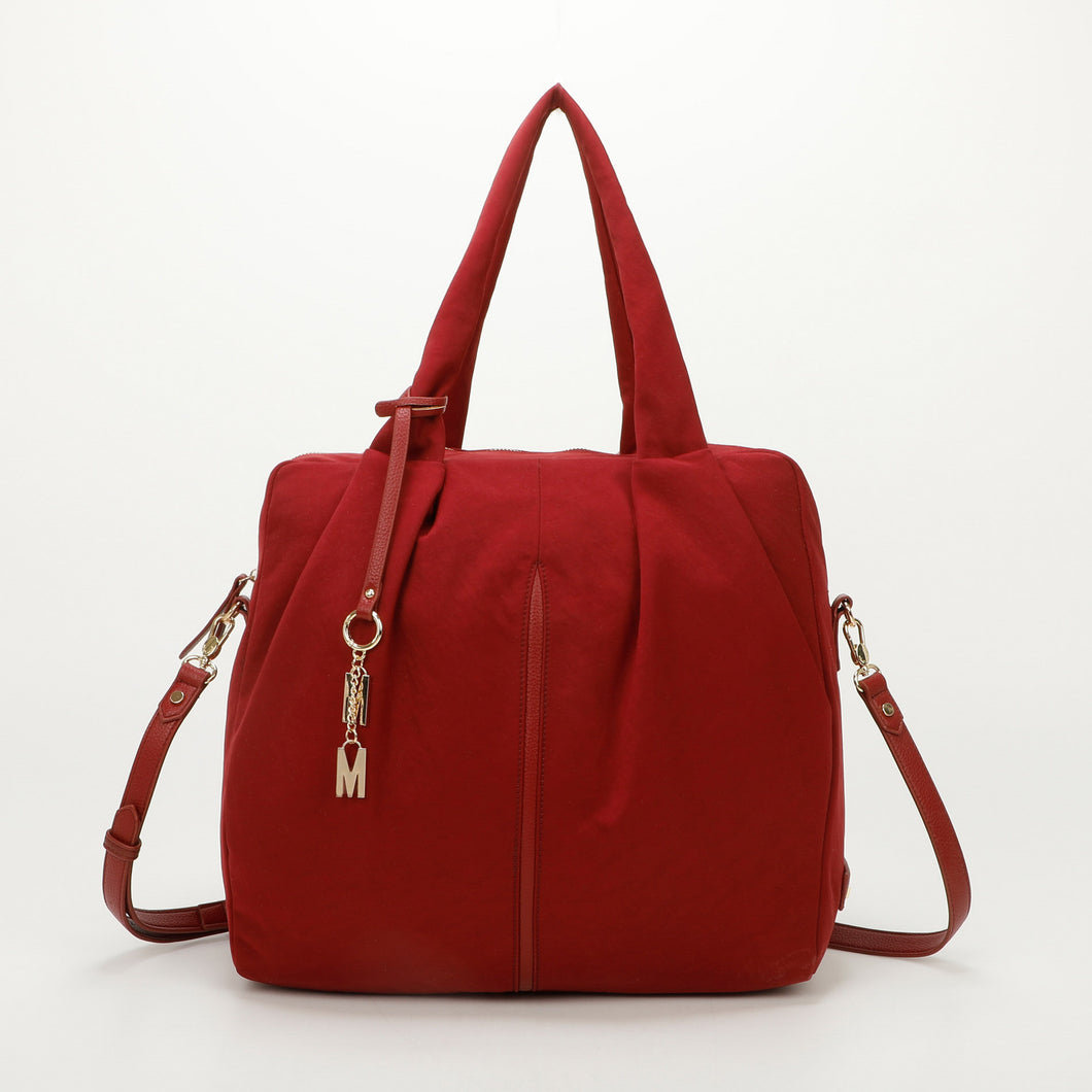 Borsa a spalla in nylon morbida - Bordeaux | Mimì-Muà Firenze