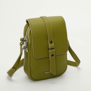 Borsa a tracolla porta cellulare con patta - Verde olio | Mimì-Muà Firenze