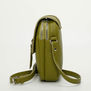 Borsa a tracolla porta cellulare con patta - Verde olio | Mimì-Muà Firenze