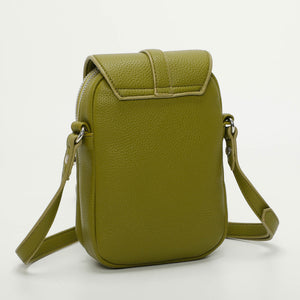 Borsa a tracolla porta cellulare con patta - Verde olio | Mimì-Muà Firenze