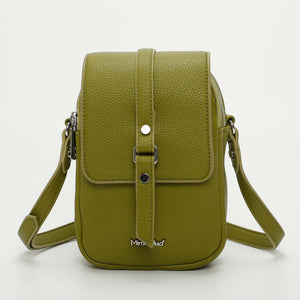 Borsa a tracolla porta cellulare con patta - Verde olio | Mimì-Muà Firenze