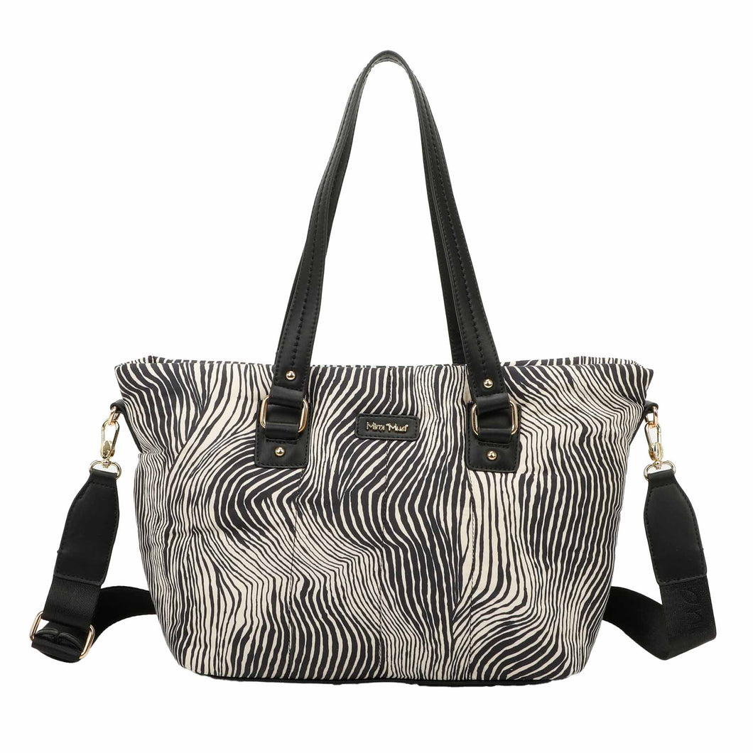 Borsa shopper in fantasia zebrata - Nero | Mimì-Muà Firenze