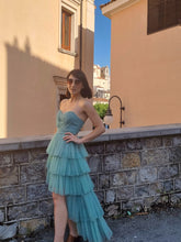 Carica l&#39;immagine nel visualizzatore di Gallery, Abito a balze - Azzurro | Rinascimento LUXURY
