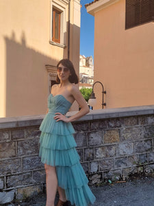Abito a balze - Azzurro | Rinascimento LUXURY