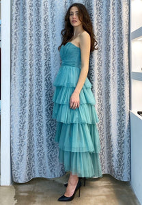 Abito a balze - Azzurro | Rinascimento LUXURY