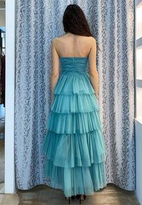 Abito a balze - Azzurro | Rinascimento LUXURY