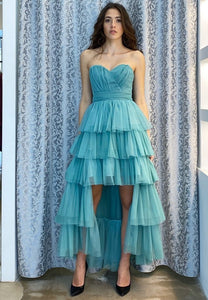 Abito a balze - Azzurro | Rinascimento LUXURY
