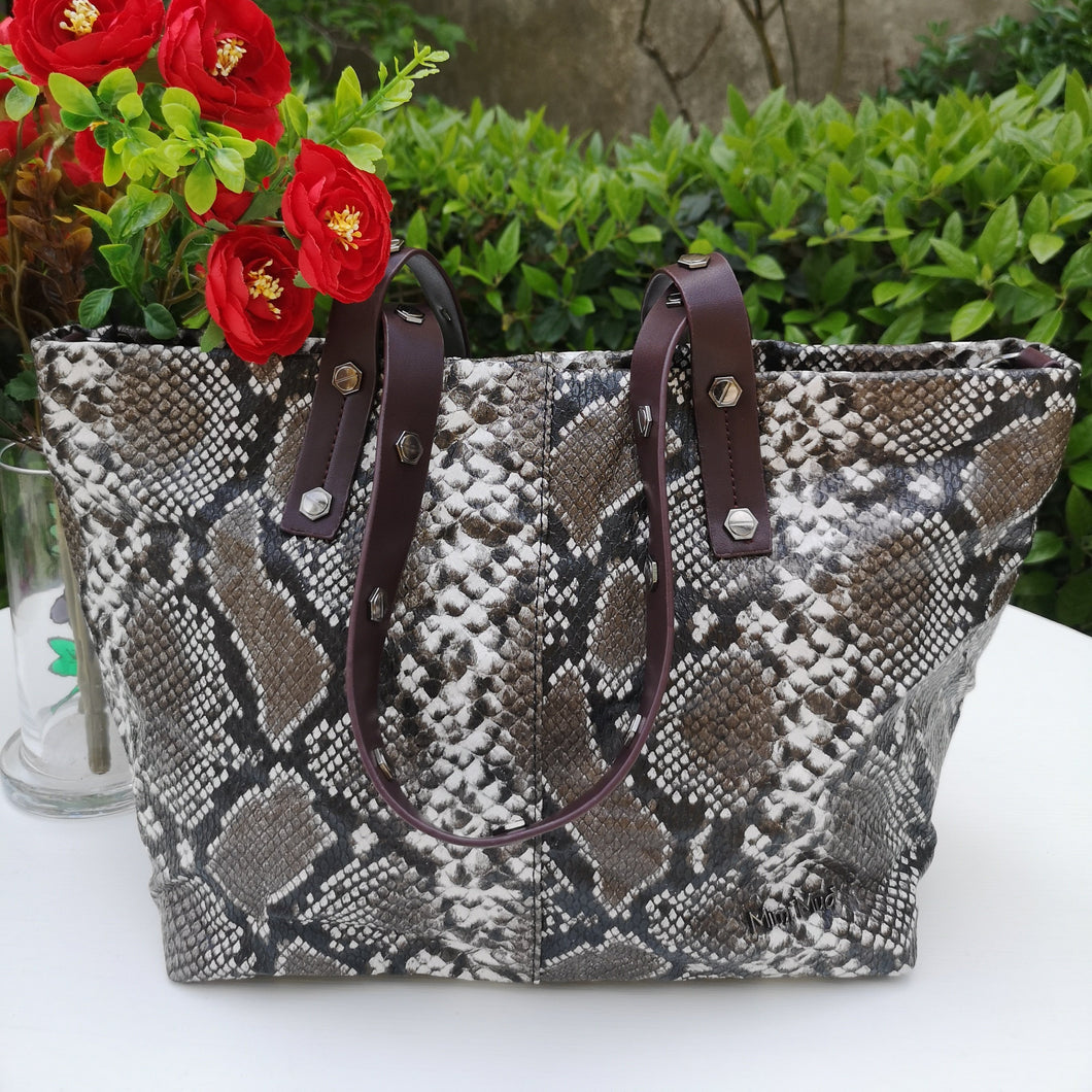 Mimì Muà | Maxi bag effetto pitone | Mimì-Muà | Taupe | Borsa